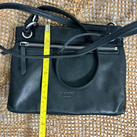 Margot New York | Black Leather Crossbody Purse w/ Silver Hardware | Excellent - Picture 11 of 12